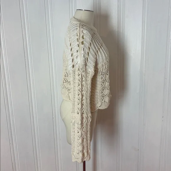 ZARA Chunky Crochet Knit Sweater | Boho Oversized | Size S - Picture 3 of 8